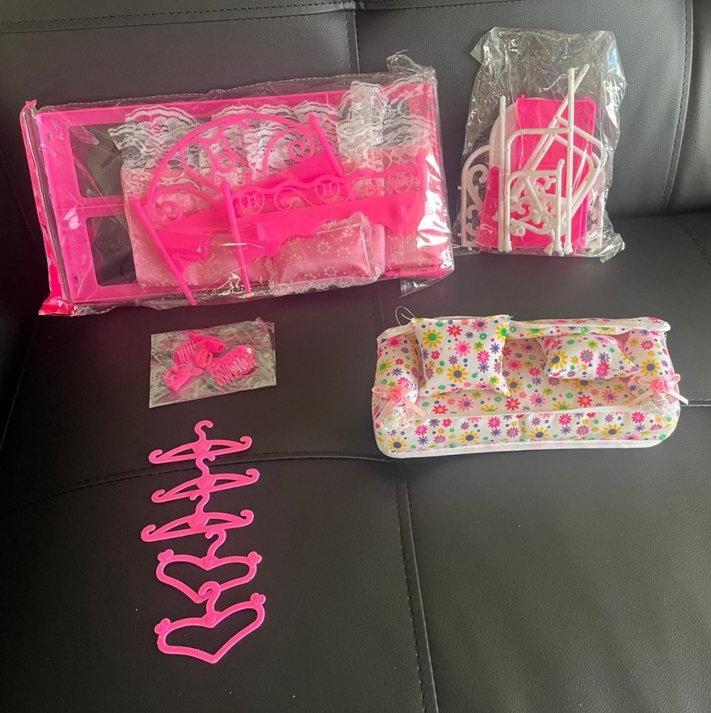 Pink Doll Furniture Set with Accessories
